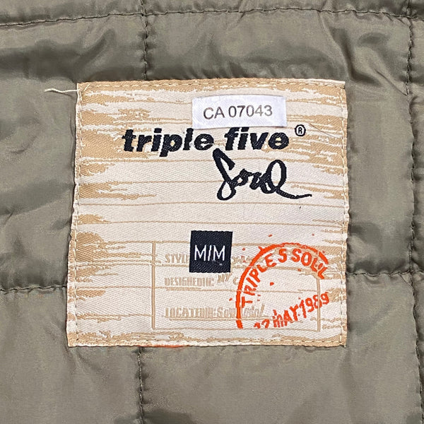 Triple Five Soul Sherpa & Quilted Lined Distressed Zip Hoodie Medium