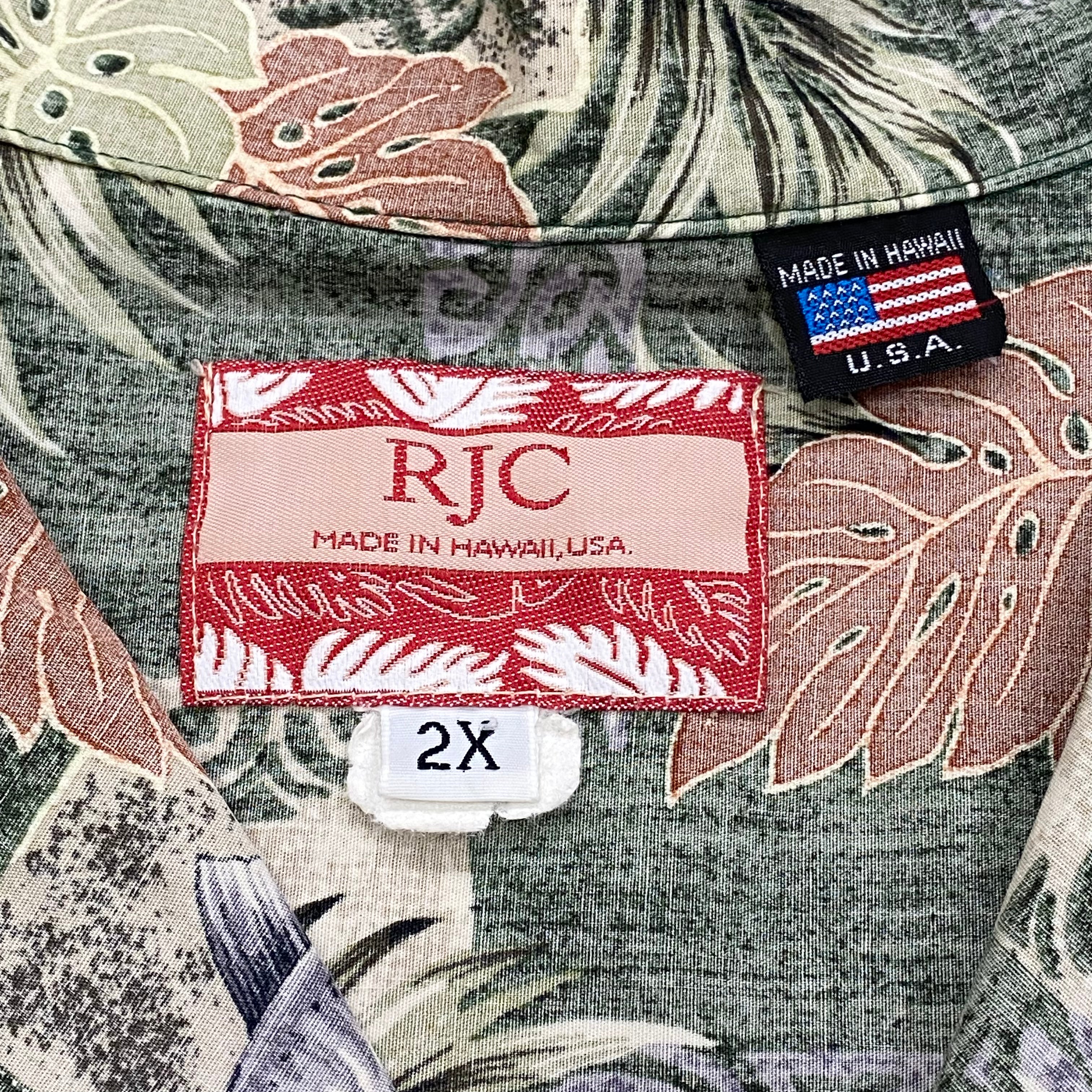 Vintage RJC All Over Print Hawaii USA Hawaiian Shirt 2XL