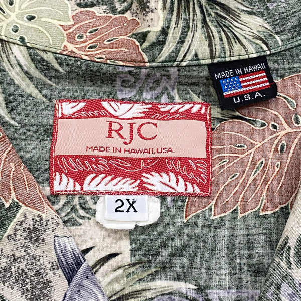 Vintage RJC All Over Print Hawaii USA Hawaiian Shirt 2XL