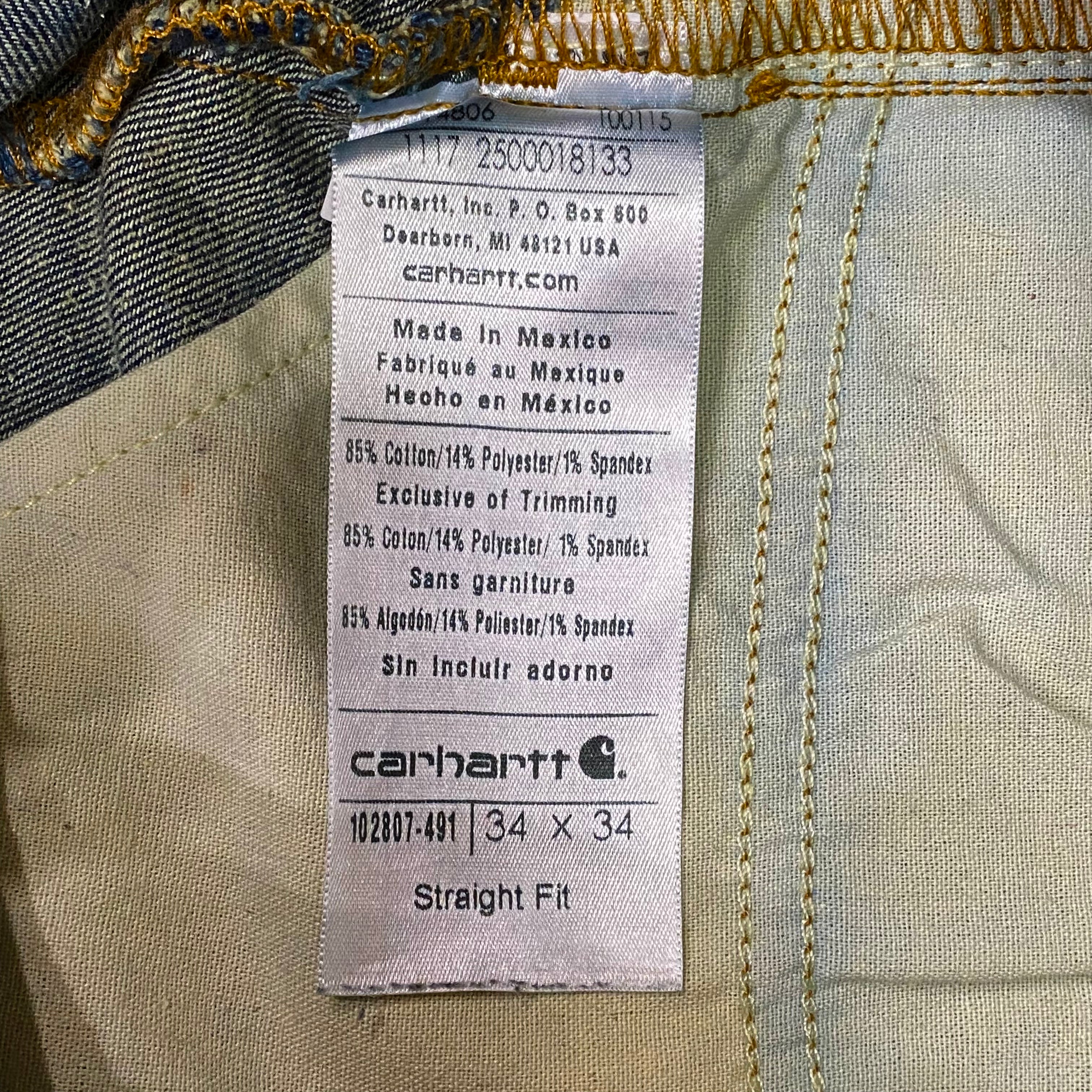 Carhartt Rugged Flex B08 Straight Fit Tapered Leg Jeans 34 x 34