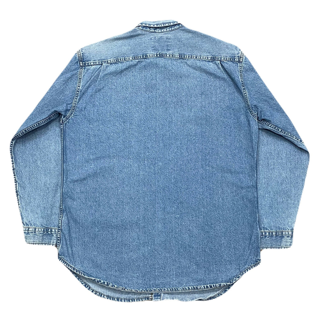 Vintage Levis Red Tab Metal Button Medium Wash Blue Denim Shirt Men’s Large