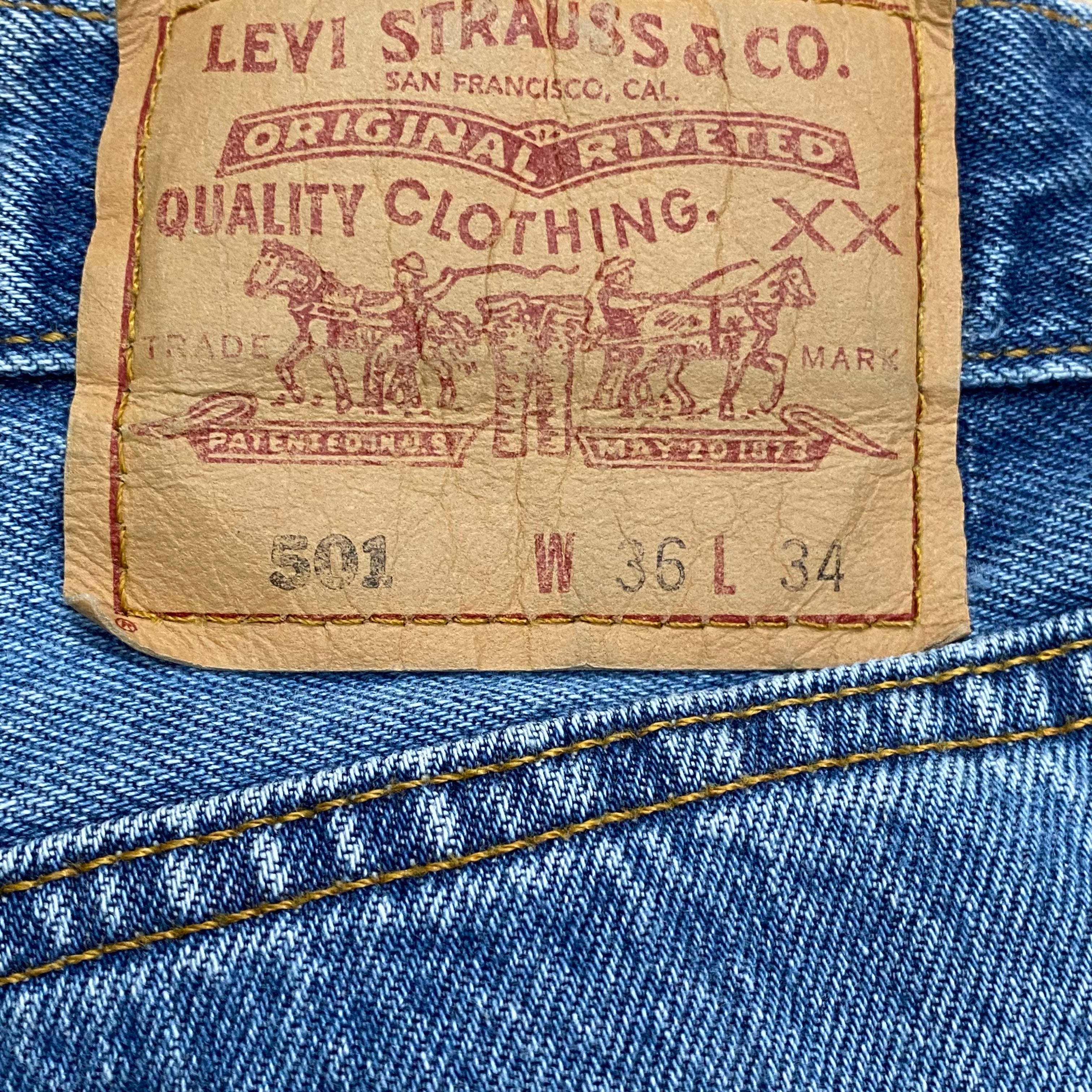 Vintage Levi’s 501 XX Button Fly Medium Wash Jeans 36 x 34