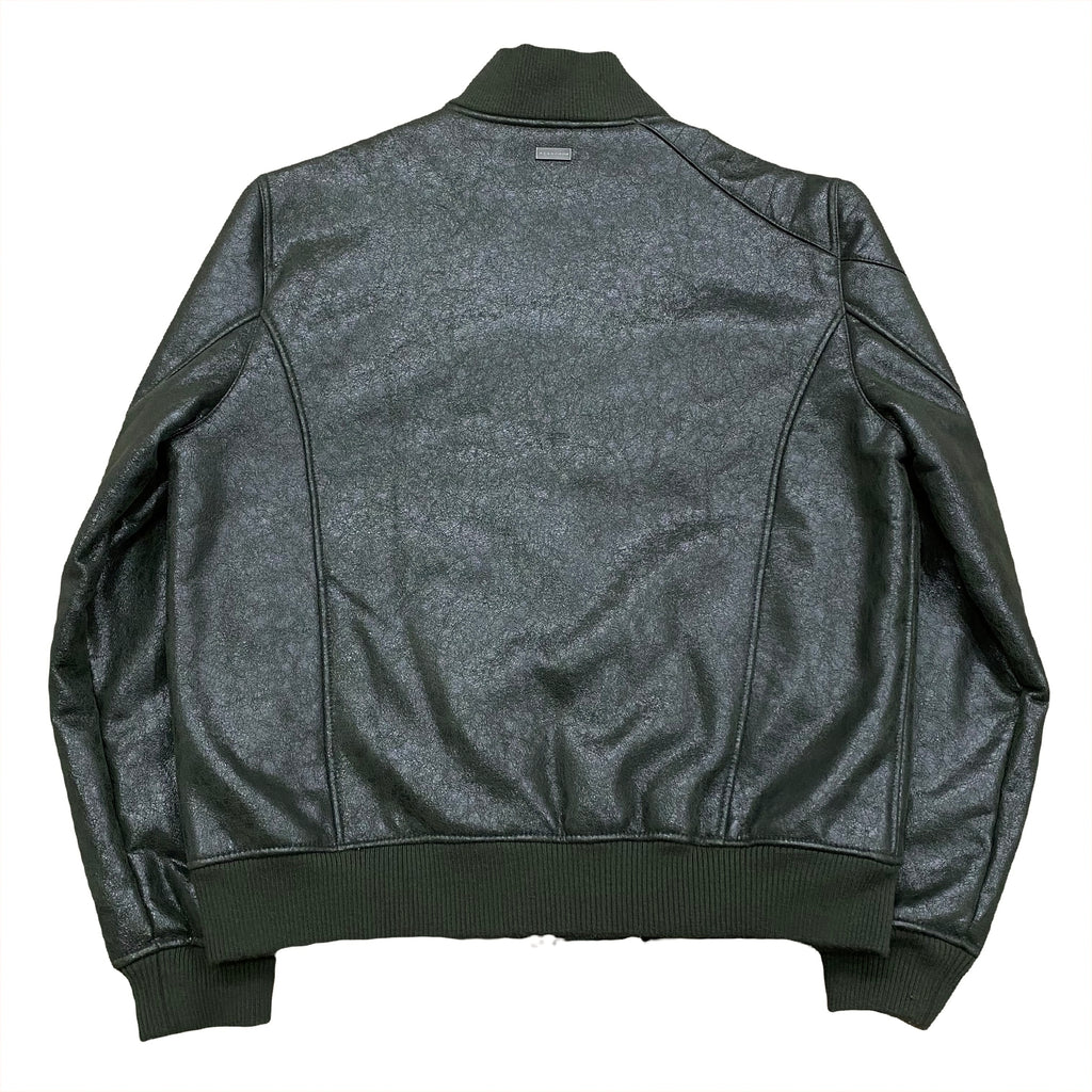 Sean John Faux Leather Green Shearling Lined Jacket 2XL