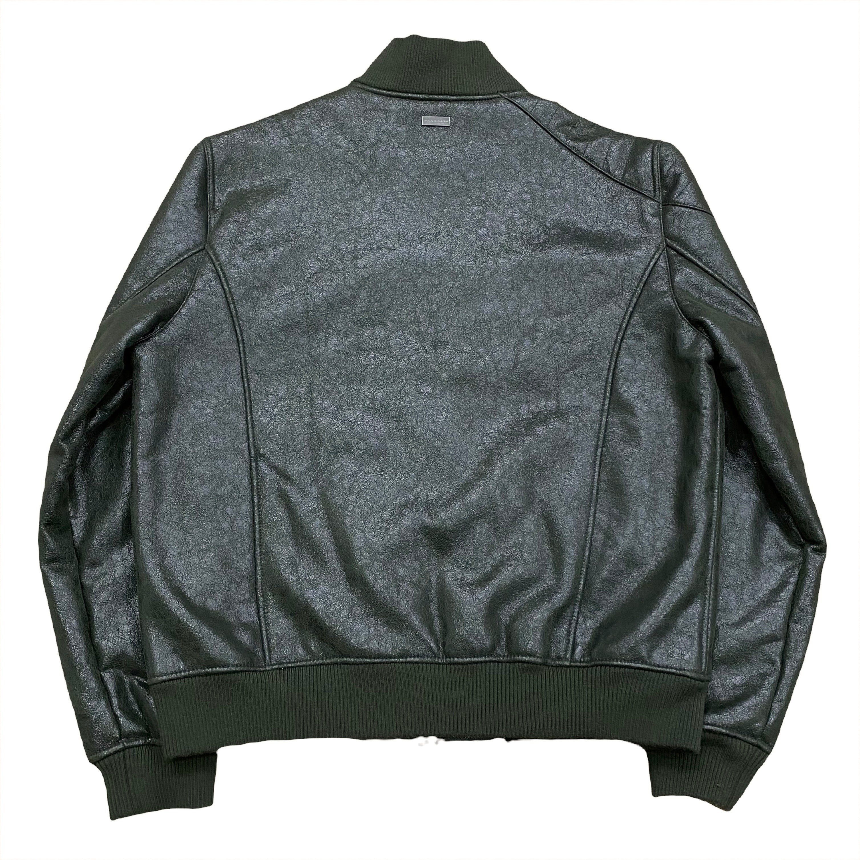 Sean John Faux Leather Green Shearling Lined Jacket 2XL