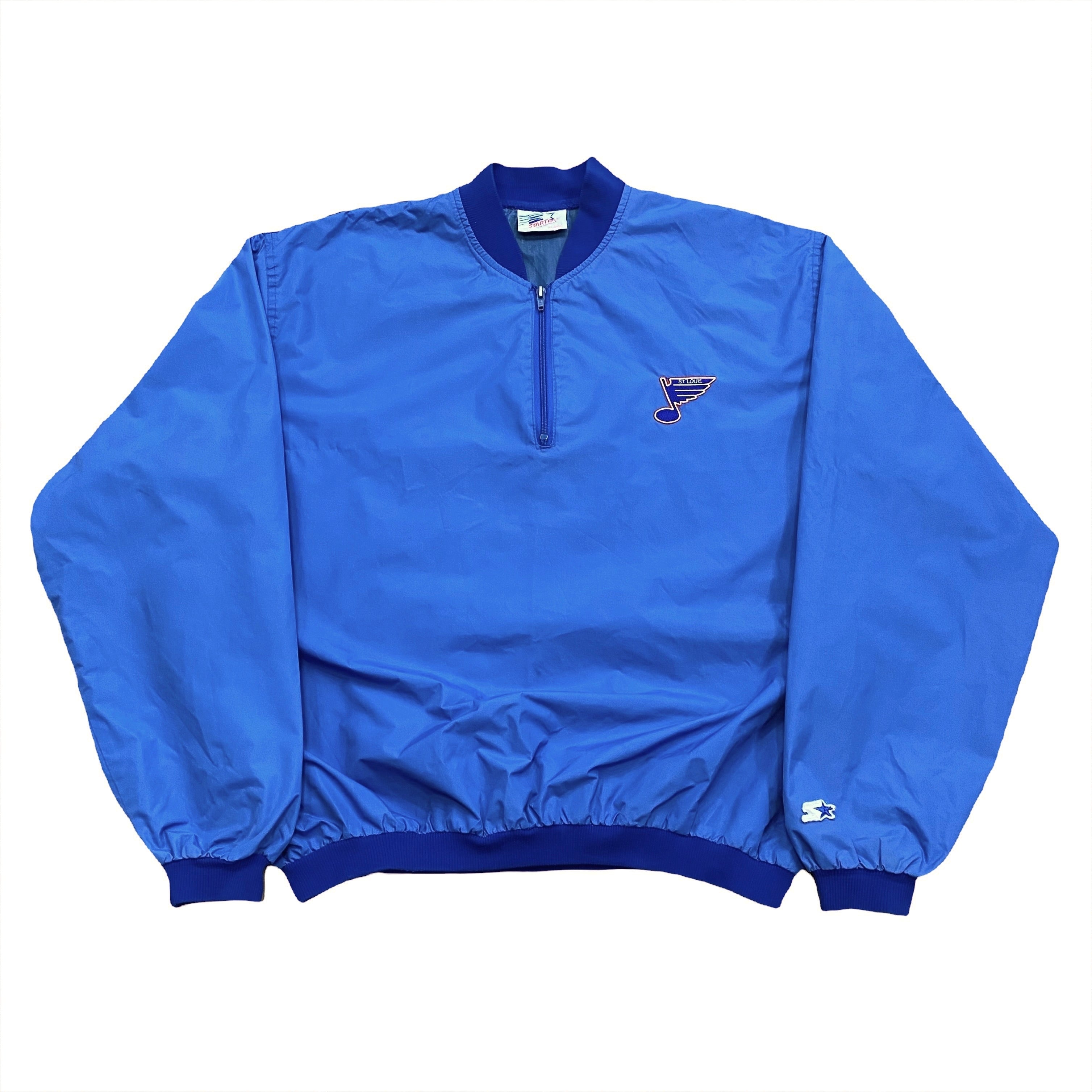 Vintage Starter NHL St. Louis Blues 1/4 Zip Nylon Windbreaker Jacket XL