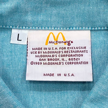 Load image into Gallery viewer, Vintage 1989 McDonald’s Embroidered Crew Uniform Employee Button Up Shirt Men’s Large
