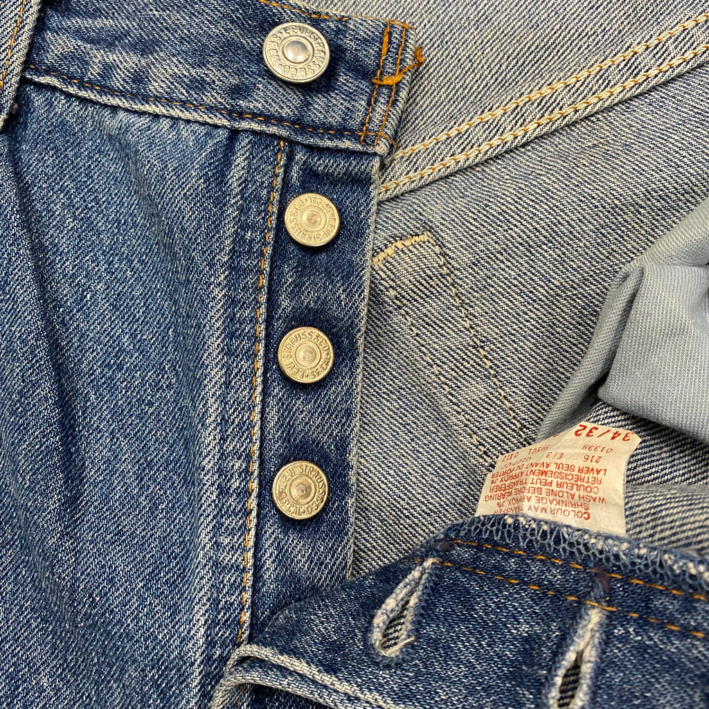 Vintage Levi’s 501 XX Button Fly Medium Wash Jeans 34 x 32