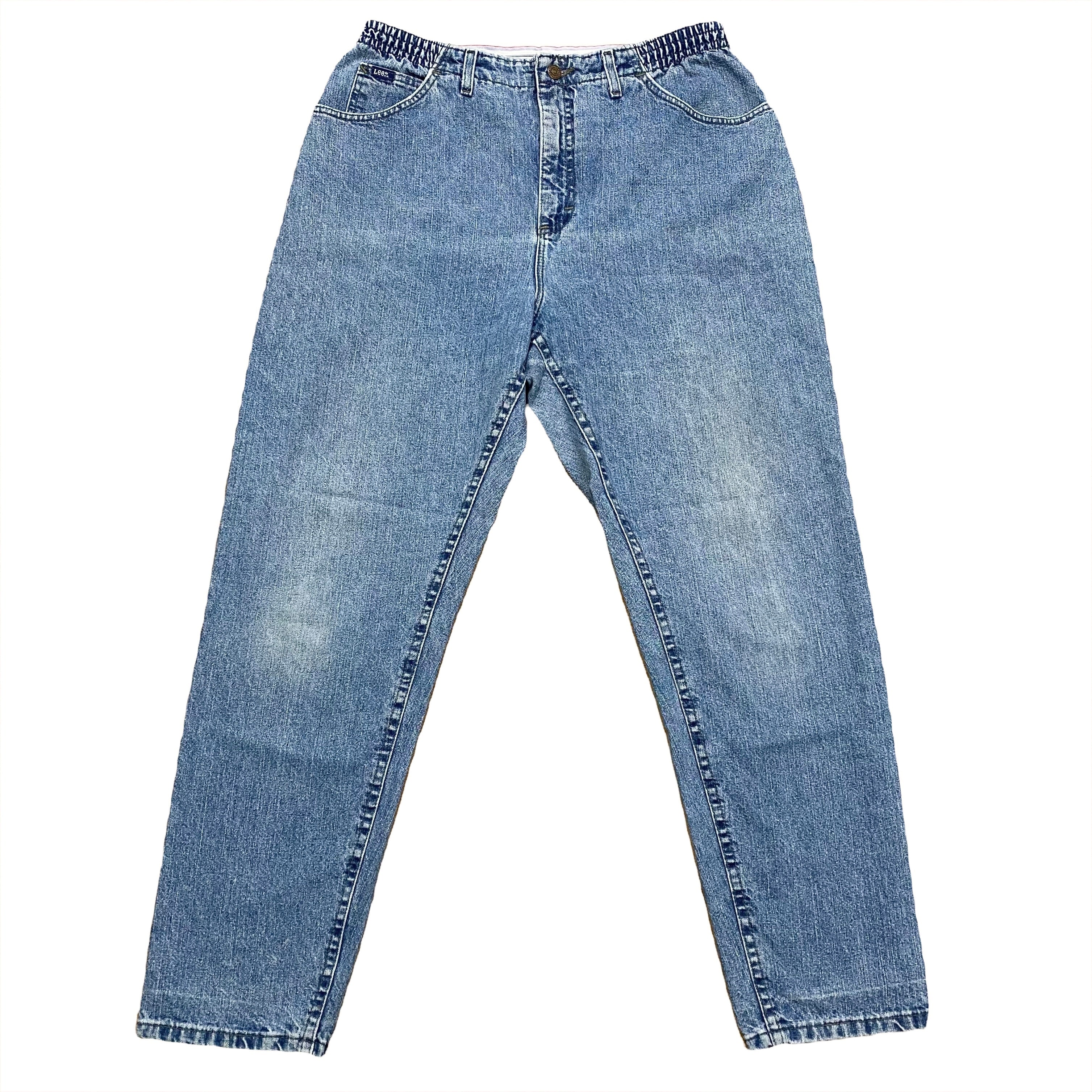 Vintage Lee High Waist Elastic Side Panels Bareback Mom Jeans Women’s 16