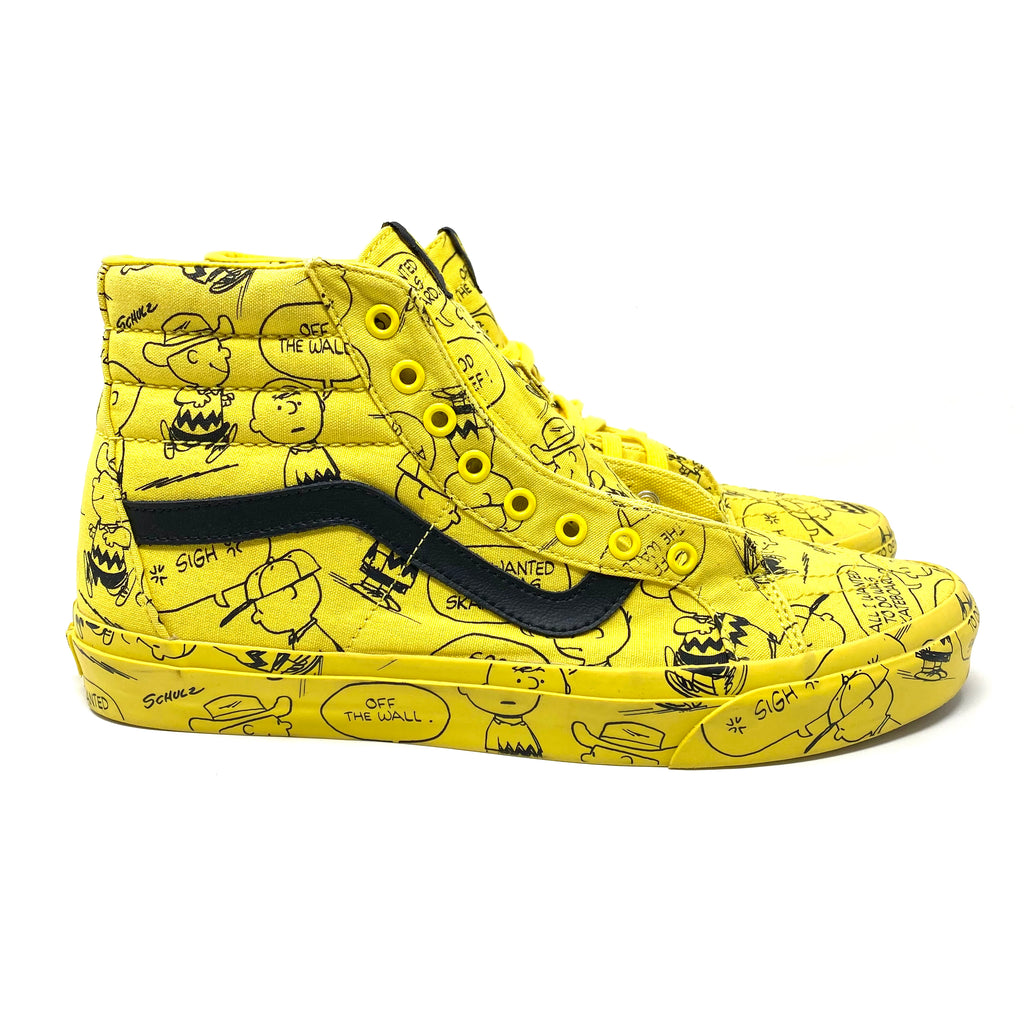 Vans Sk8-Hi Peanuts Charlie Brown All Over Print Sneakers Men’s Size 11.5