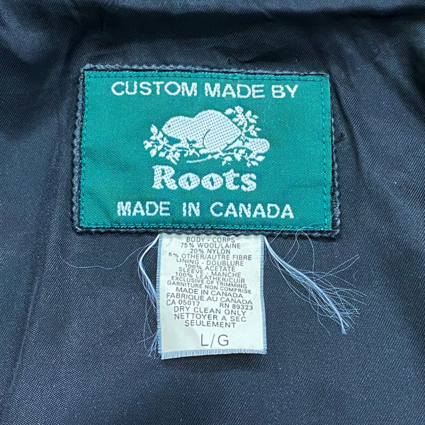 Vintage IBM Wool/Leather Bomber Varsity Jacket Custom Made By Roots Large