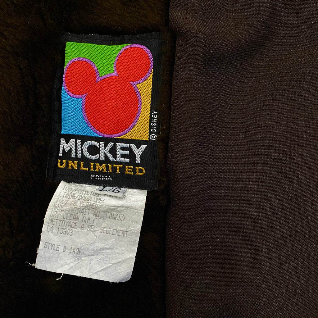 Vintage Disney Mickey Unlimited Prima Acrylic Fun Fur Jacket Coat Women’s Large