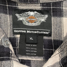 Load image into Gallery viewer, Harley Davidson Plaid Embroidered Long Sleeve Button Up Shirt XL
