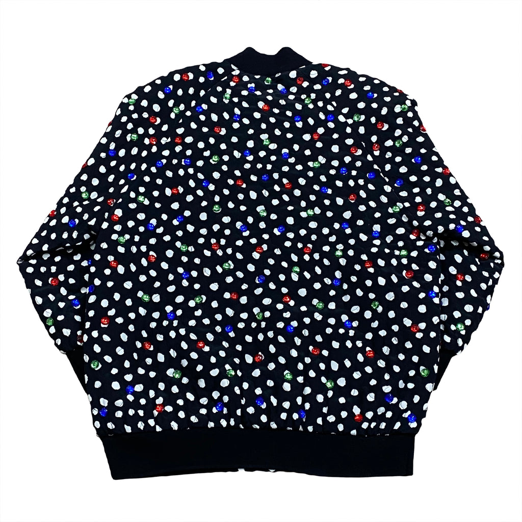 Vintage 80’s Adam Douglass x Adrianna Papell Silk All Over Print Jewelled Snap Button Jacket Women’s Medium