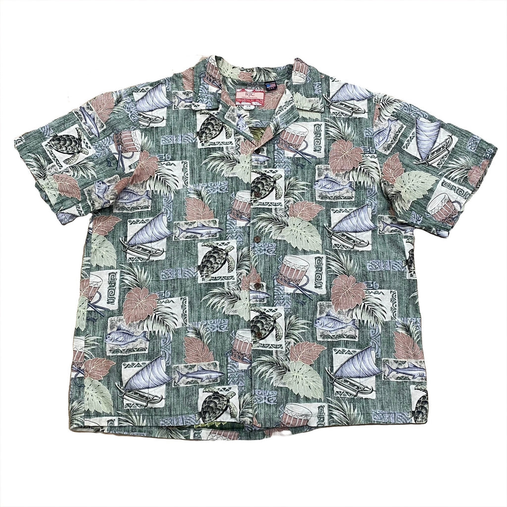 Vintage RJC All Over Print Hawaii USA Hawaiian Shirt 2XL