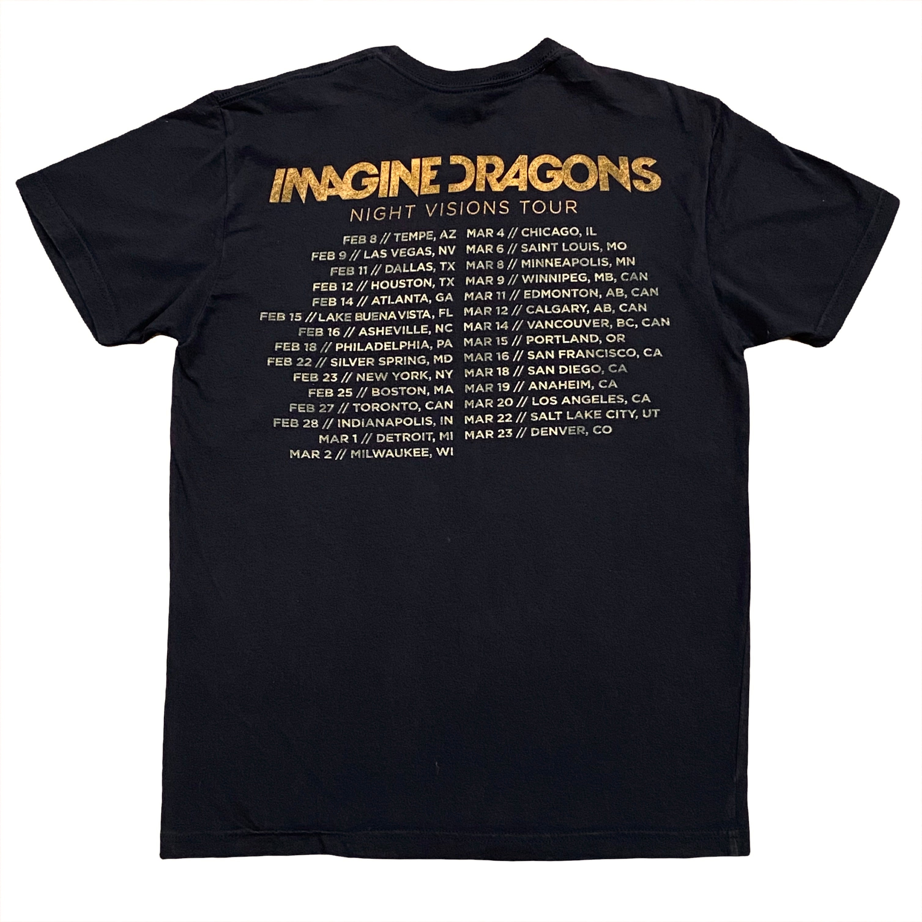 Imagine Dragons 2013 Night Visions Tour T-Shirt Small