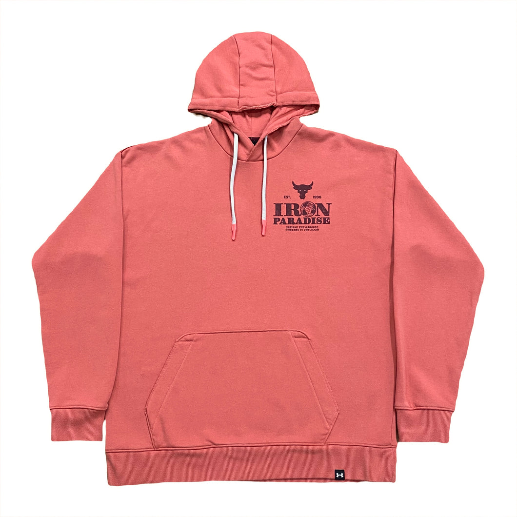 Under Armour Project Rock Iron Paradise Terry-Knit Pink Gym Hoodie Men’s Large