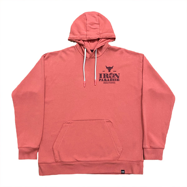 Under Armour Project Rock Iron Paradise Terry-Knit Pink Gym Hoodie Men’s Large