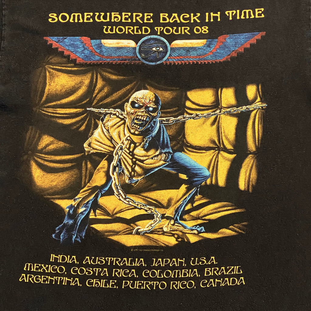 Iron Maiden 2008 Somewhere Back In Time World Tour T-Shirt Men’s Medium