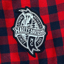 Load image into Gallery viewer, Harley Davidson Plaid Embroidered Short Sleeve Button Up Shirt XL
