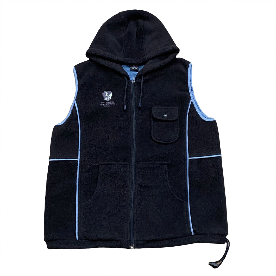 Vintage Fubu Fleece Satin Lined Zip Up Hooded Vest 2XL