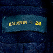 Load image into Gallery viewer, Balmain x H&amp;M Double Breasted Padded Lined Wool Peacoat with Gold Buttons Women’s 34 (4 US)
