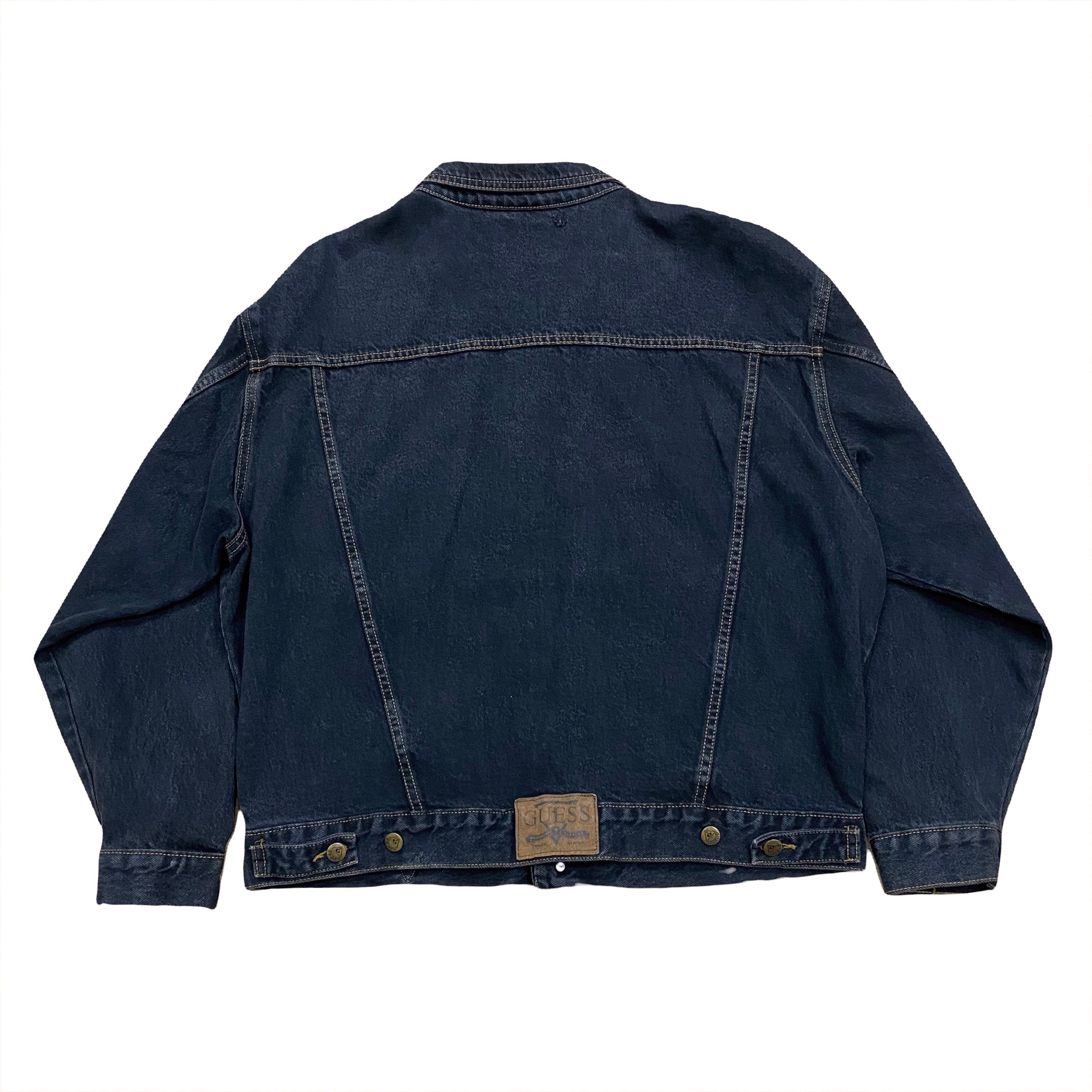 Vintage Guess USA Black Denim Jacket Men’s Large