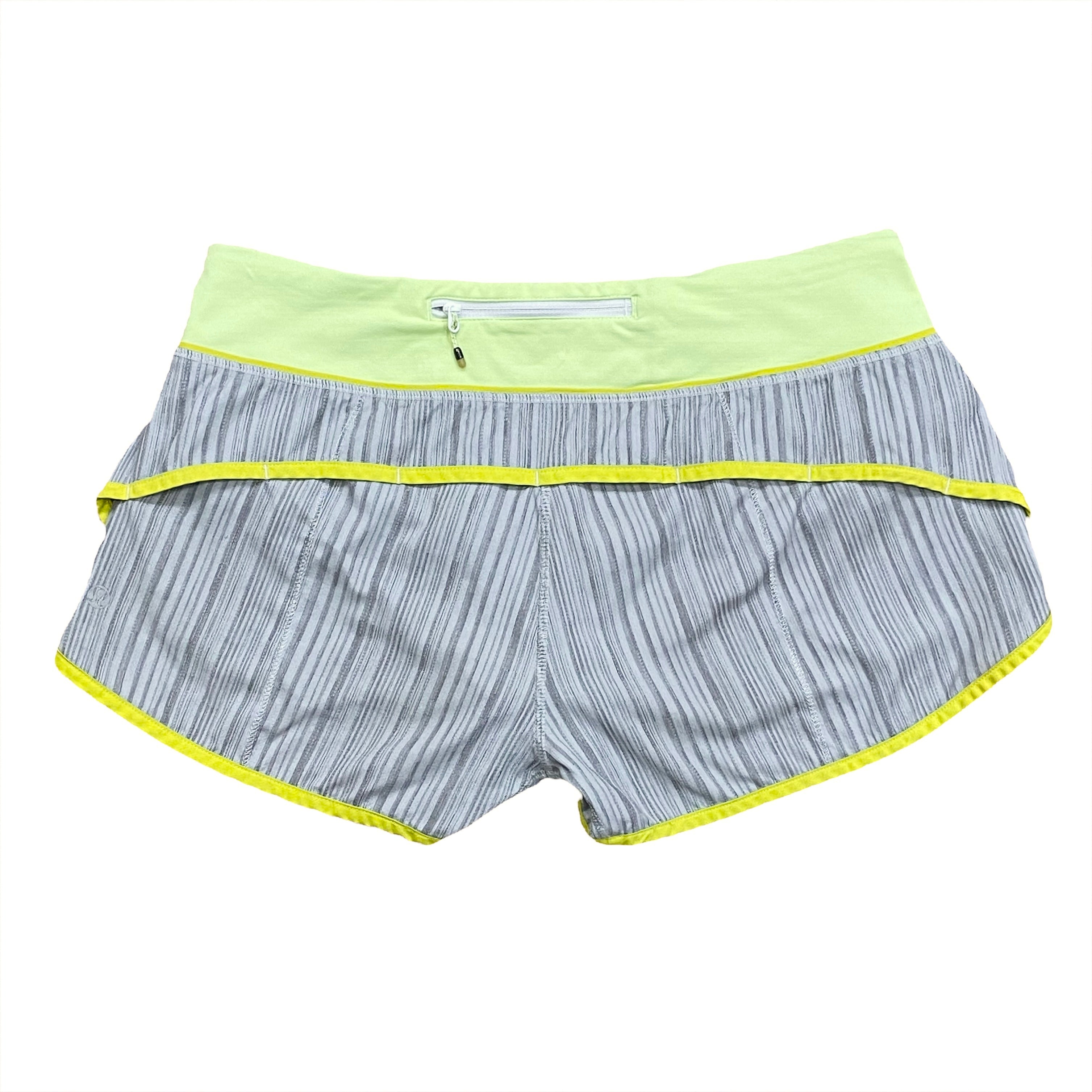 Lululemon Striped Neon Speed Up Lined Running Shorts Size 8
