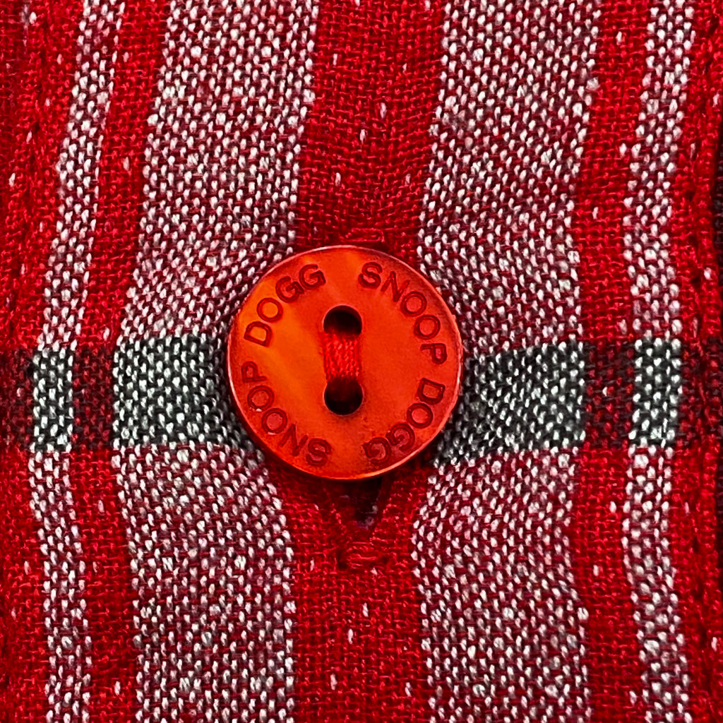Snoop Dogg Clothing Embroidered Plaid Button Down Shirt Large