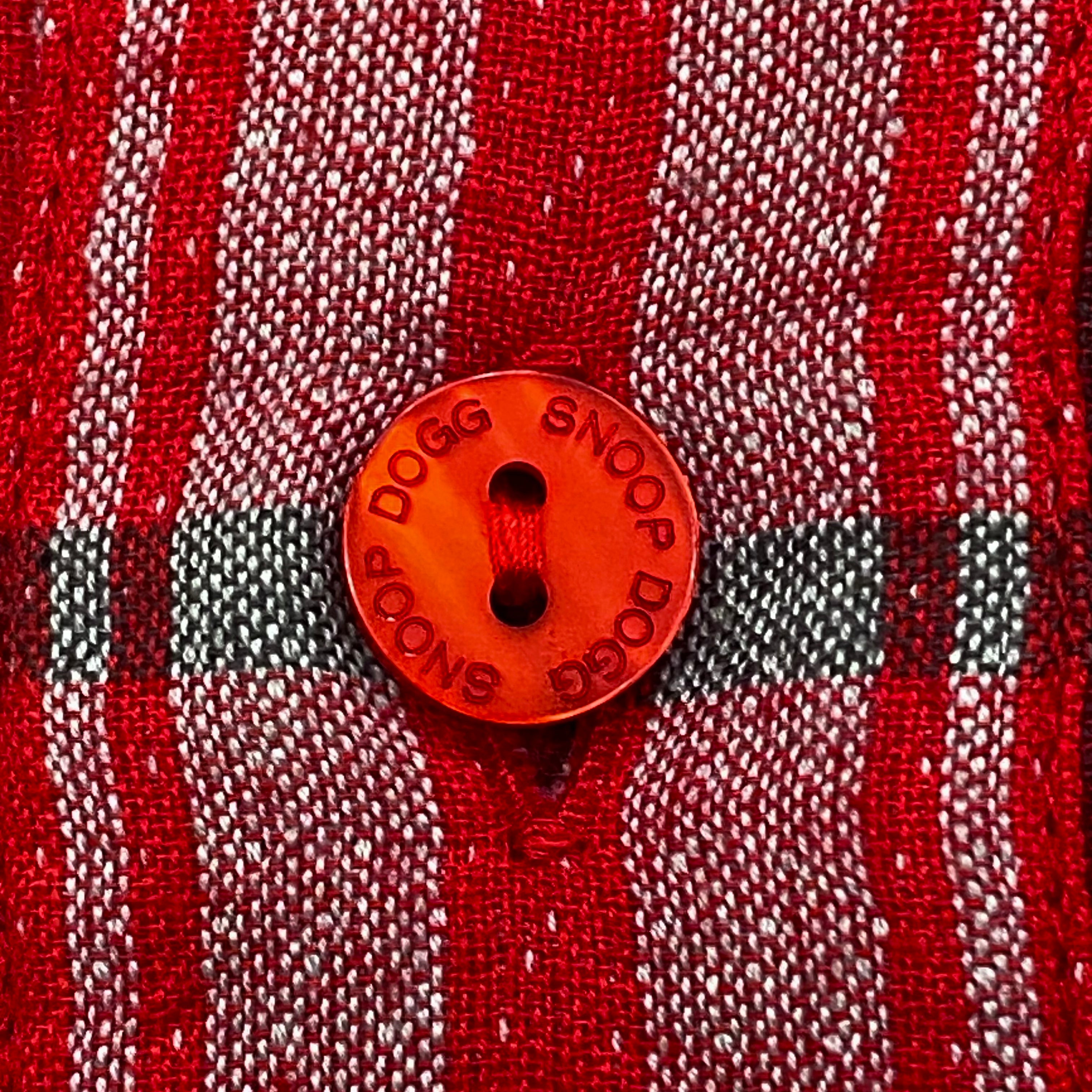 Snoop Dogg Clothing Embroidered Plaid Button Down Shirt Large