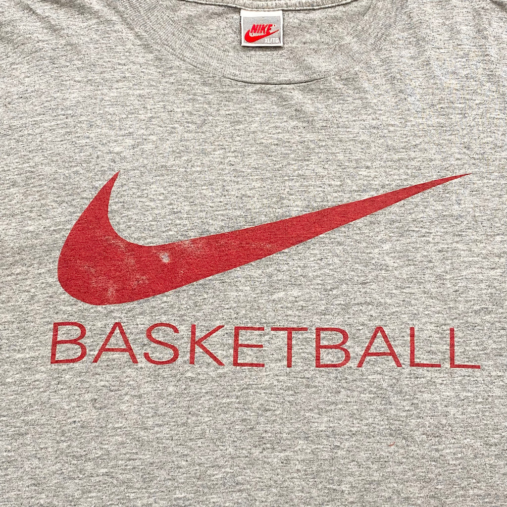 Vintage Nike Basketball Spell Out Gray Tag T-Shirt XL