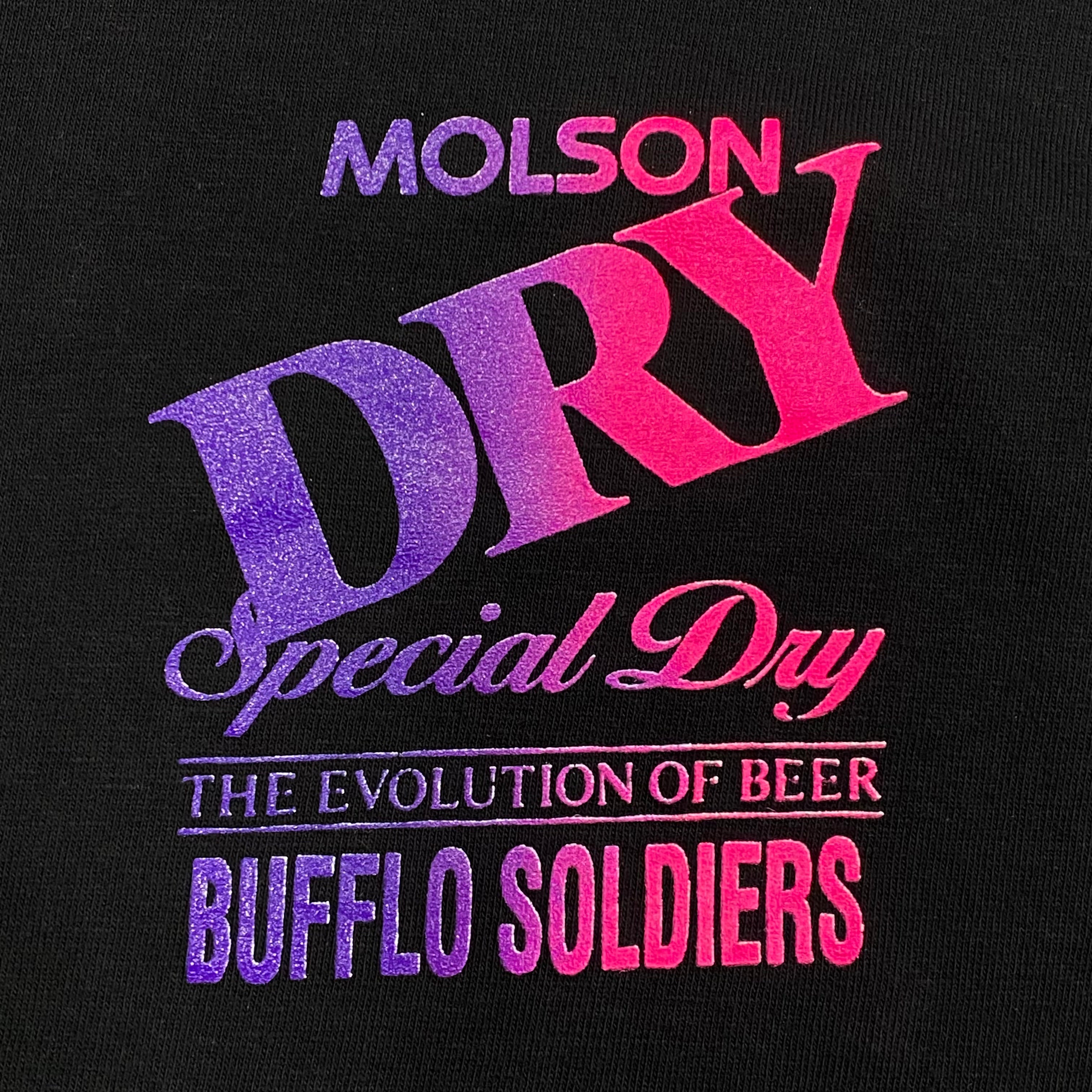 Vintage Molson Special Dry Evolution Bufflo Soldiers Beer T-Shirt Men's Large
