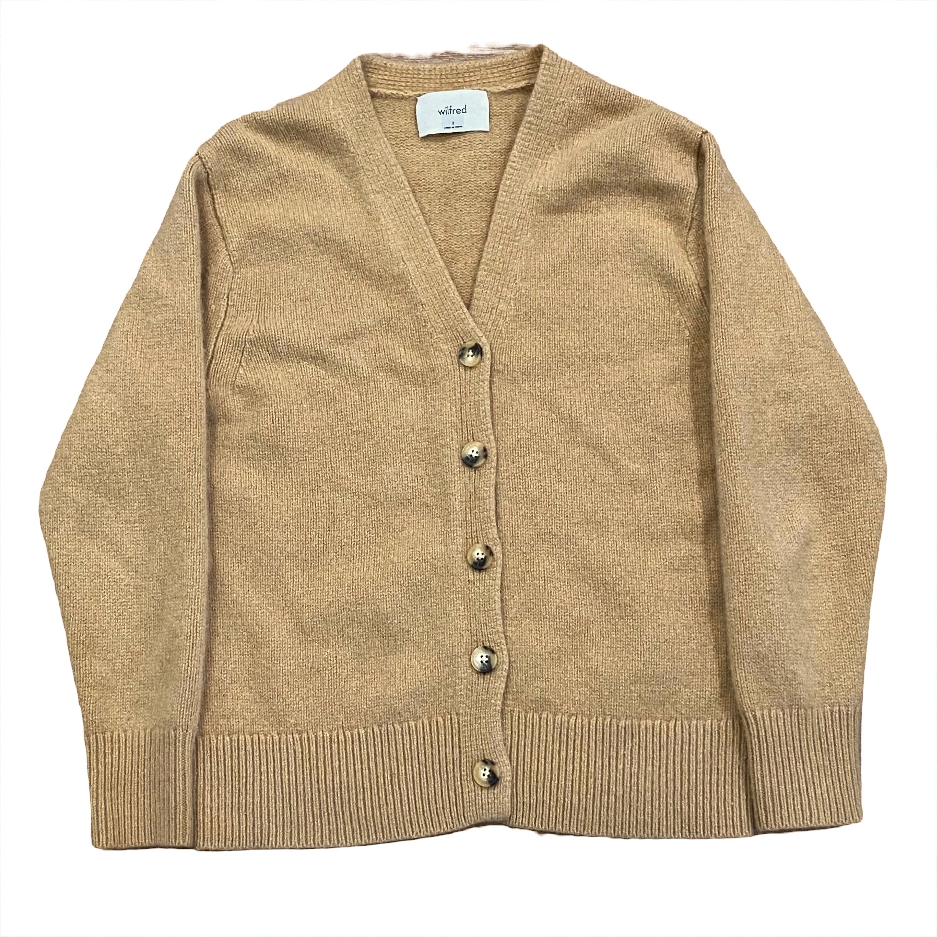 Aritzia Wilfred 100 Cashmere Parco Knit Sweater Cardigan Small Subtle Flex Streetwear