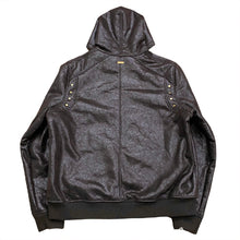Load image into Gallery viewer, Sean John Faux Leather Faux Fur Shearling Lined Hooded Jacket 3XL
