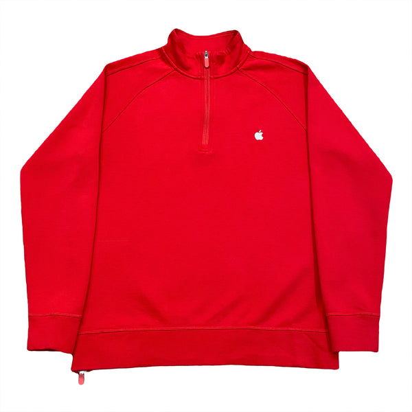 Apple Store Employee Red 1/4 Zip Pullover Sweatshirt Large