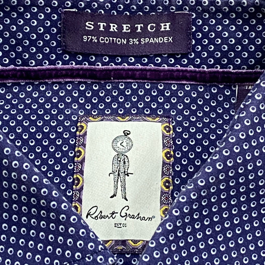 Robert Graham Tailored Fit Stretch Button Up Shirt Large 16.5
