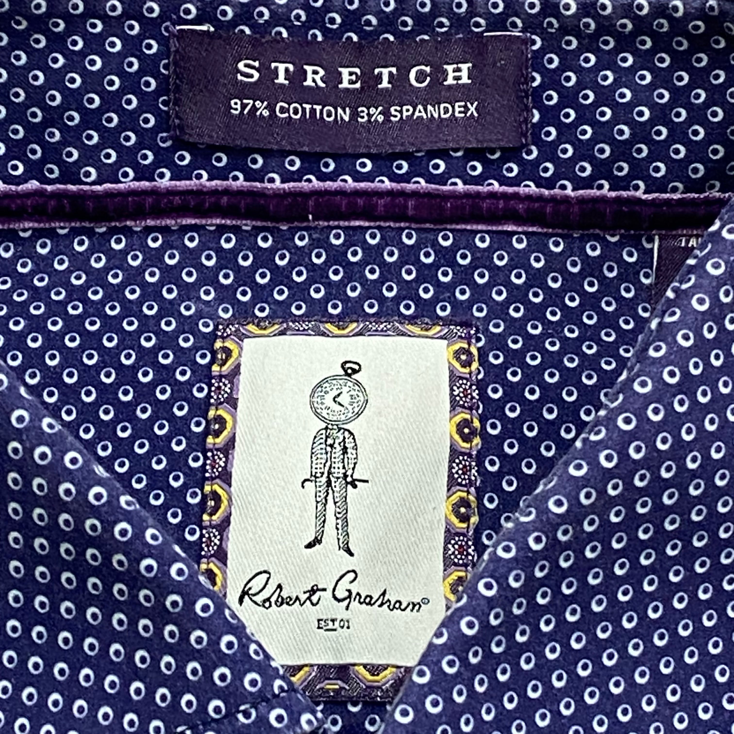 Robert Graham Tailored Fit Stretch Button Up Shirt Large 16.5