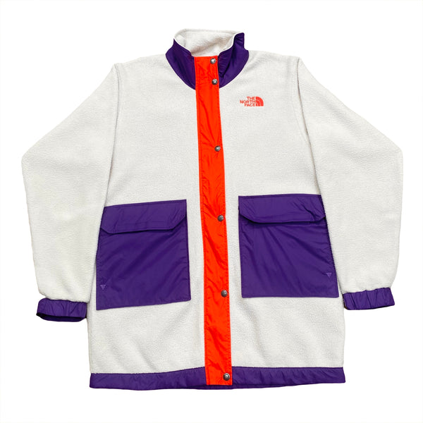 The North Face Color Block Long Fleece Big Logo Full Zip Jacket Women’s Small