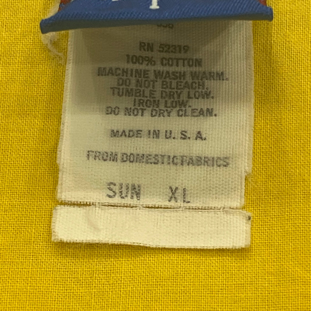 Vintage 1987 Ocean Pacific Pro Surf Classic Yellow Button Up Surfing Shirt Men’s XL