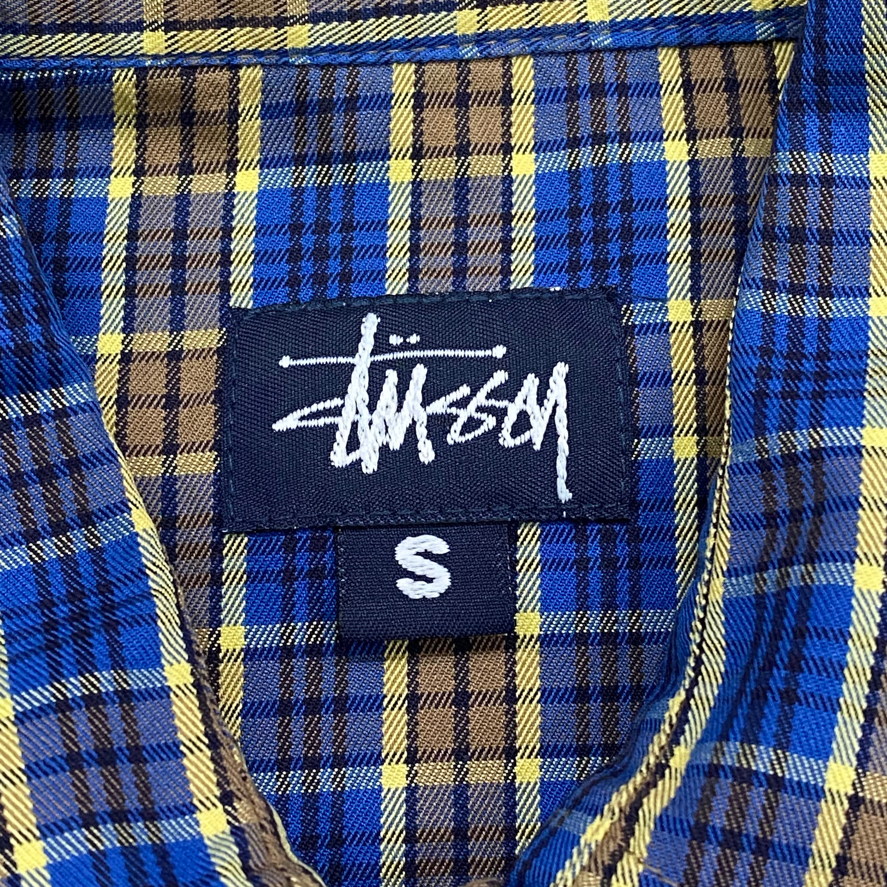Vintage Stussy Plaid Western Pearl Snap Made In USA Button Up Shirt Men’s Small