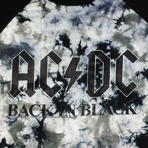 AC/DC 2017 Back in Black Tie-Dye Raglan T-Shirt Mens XL