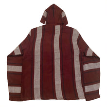 Load image into Gallery viewer, Primitive Skateboarding Burgundy Striped Baja Poncho Hoodie Men’s Large
