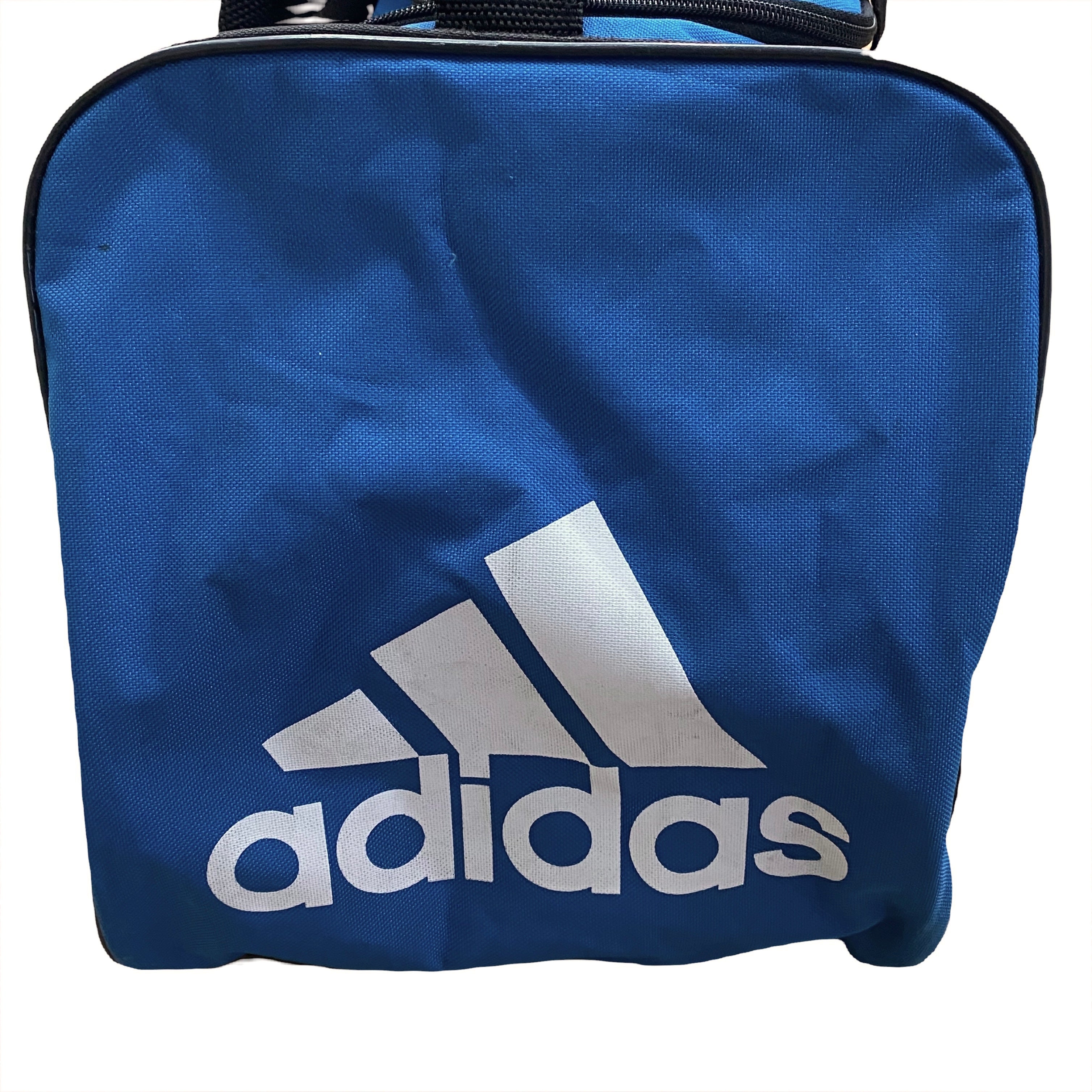 Vintage Adidas Blue Black White 10 x 20 Duffle Bag