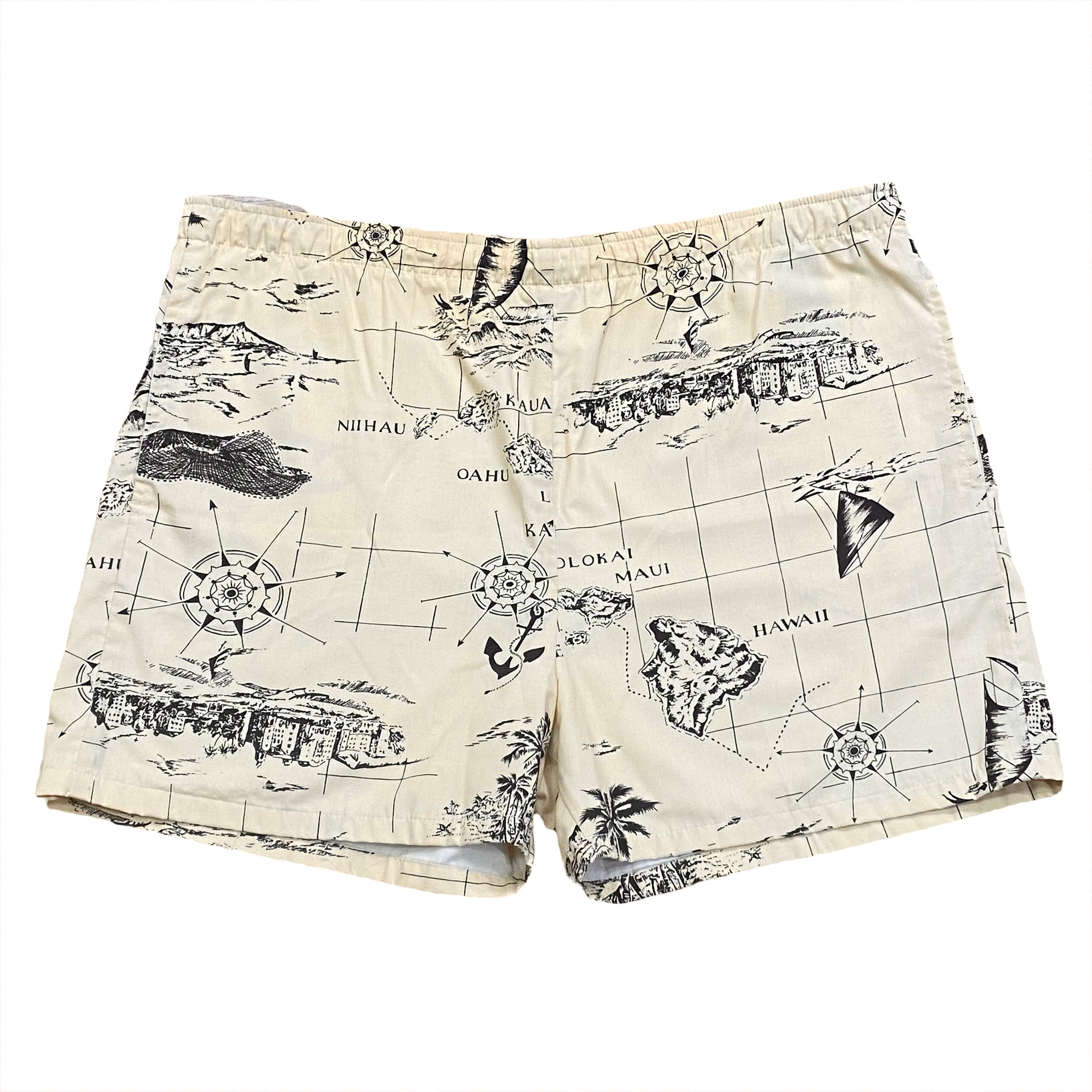 Vintage Aloha Hawaiian Fashions All Over Print Shorts XXL