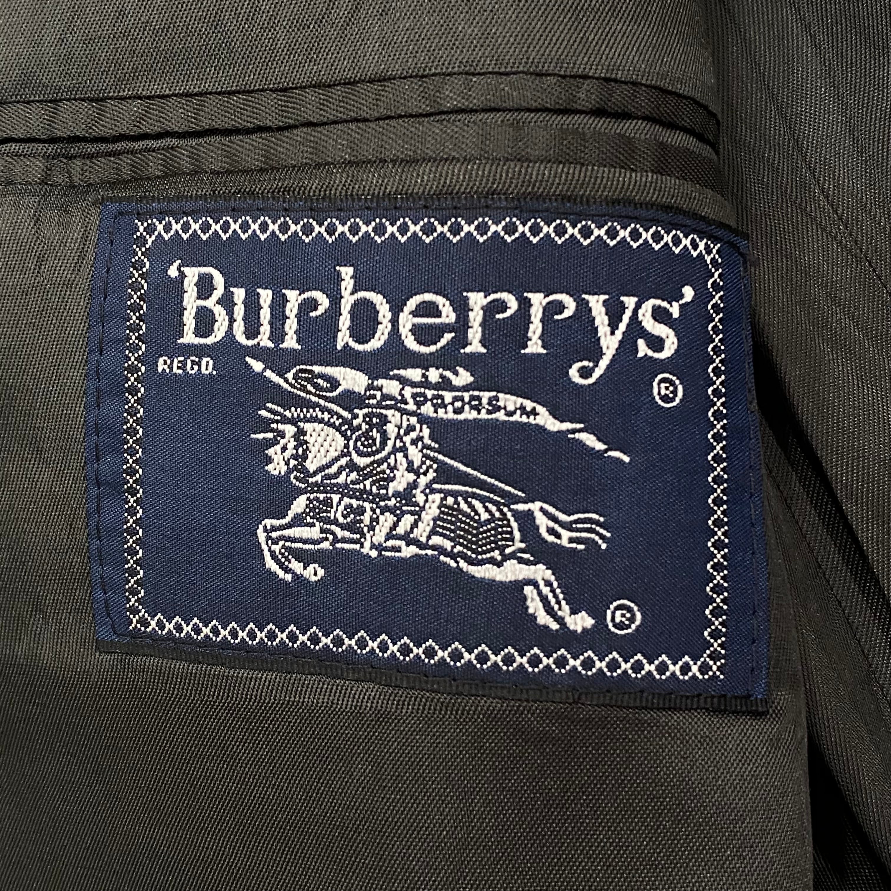 Vintage Burberrys Window Pane Check Gray Wool Blazer Jacket Men’s 42 L