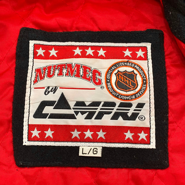 Vintage Nutmeg By Campri NHL Chicago Blackhawks Quilted Lined Wool Bomber Jacket Men’s Large