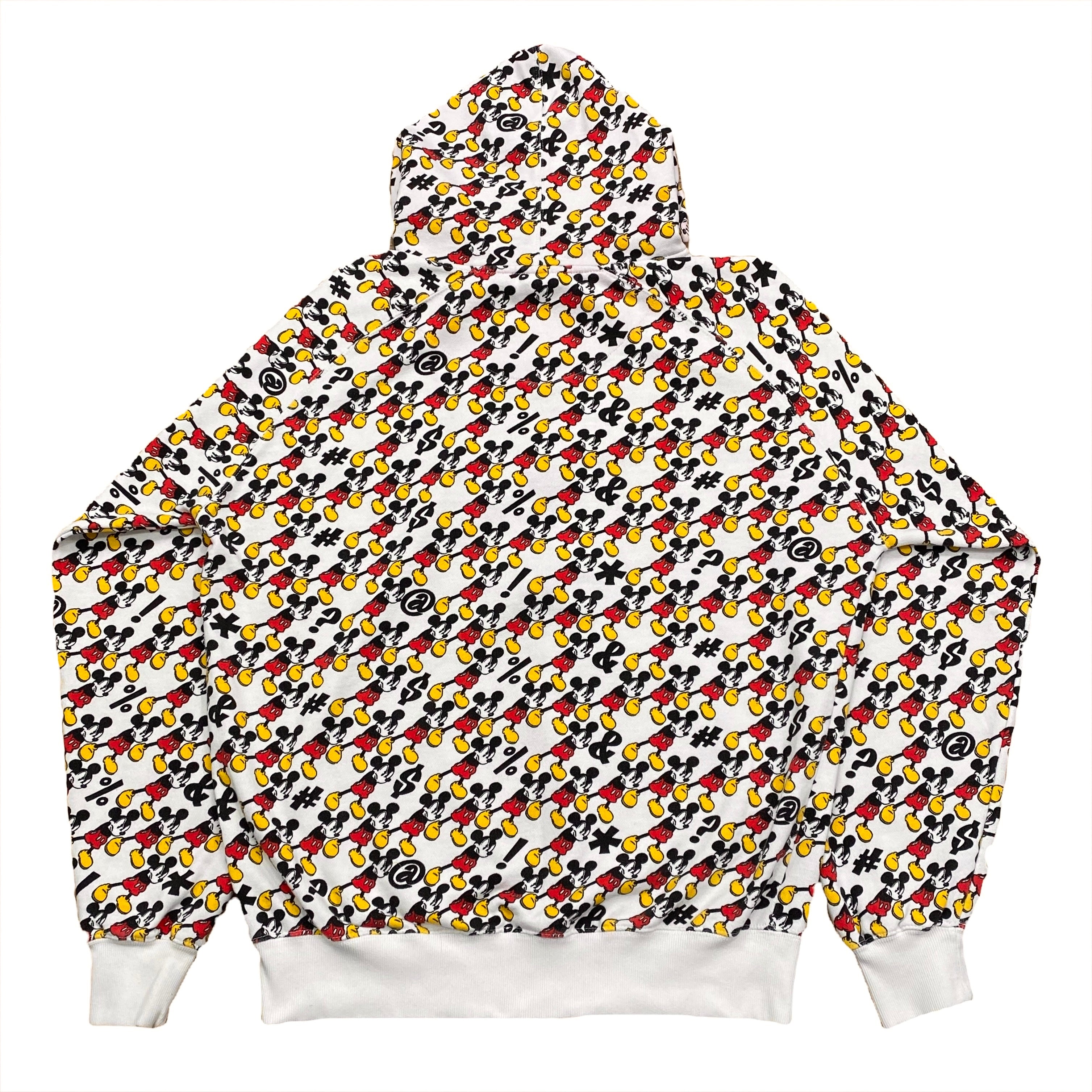 Disney 19 Twenty Eight Angry Mickey Mouse All Over Print Zip Hoodie Men’s XL