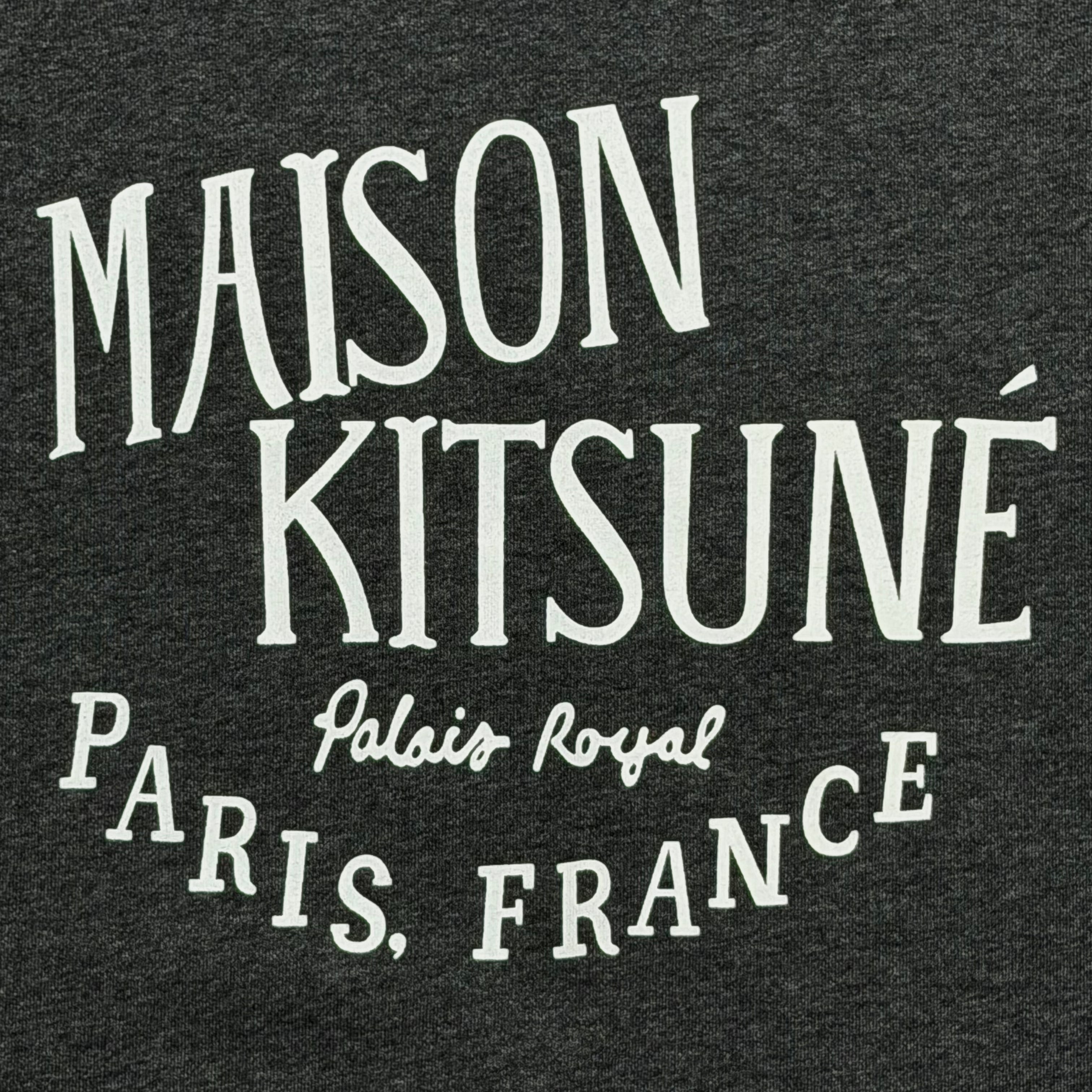 Maison Kitsune Palais Royal Charcoal Gray Sweatshirt Medium