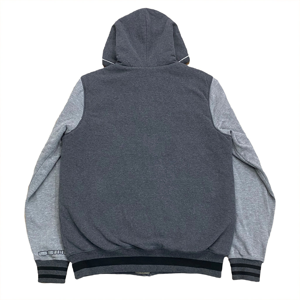 Triple Five Soul Sherpa & Quilted Lined Distressed Zip Hoodie Medium