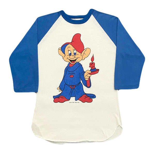 Vintage 70's Walt Disney Seven Dwarfs Dopey 3/4 Sleeve Allison Raglan T-Shirt Adult Medium