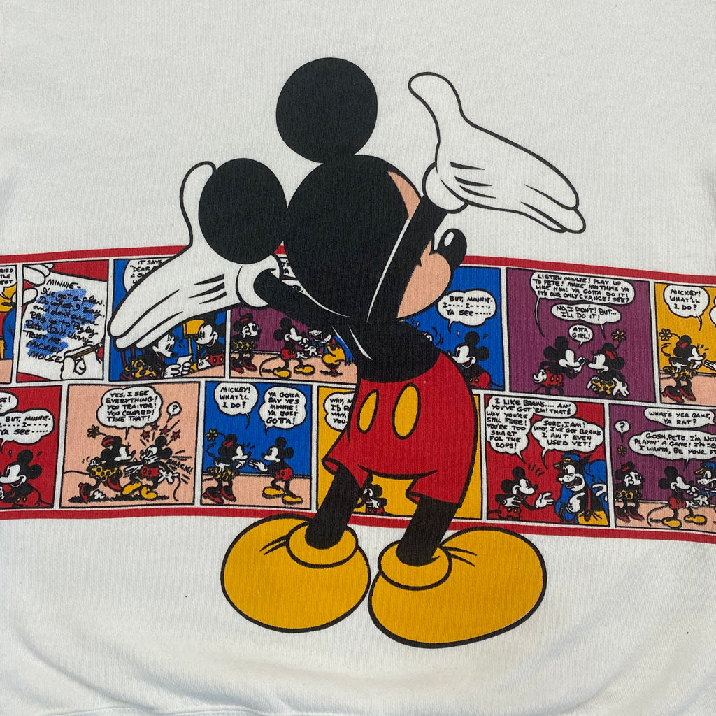 Vintage Walt Disney Mickey Mouse Comic Strip Double Sided Sweatshirt Adult Large